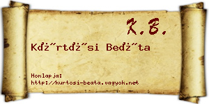 Kürtösi Beáta névjegykártya