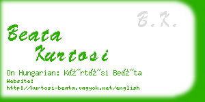 beata kurtosi business card